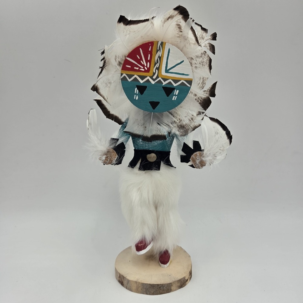 Vintage 8 1/2" Navajo Removable Headpiece Sun Face Kachina Doll Signed